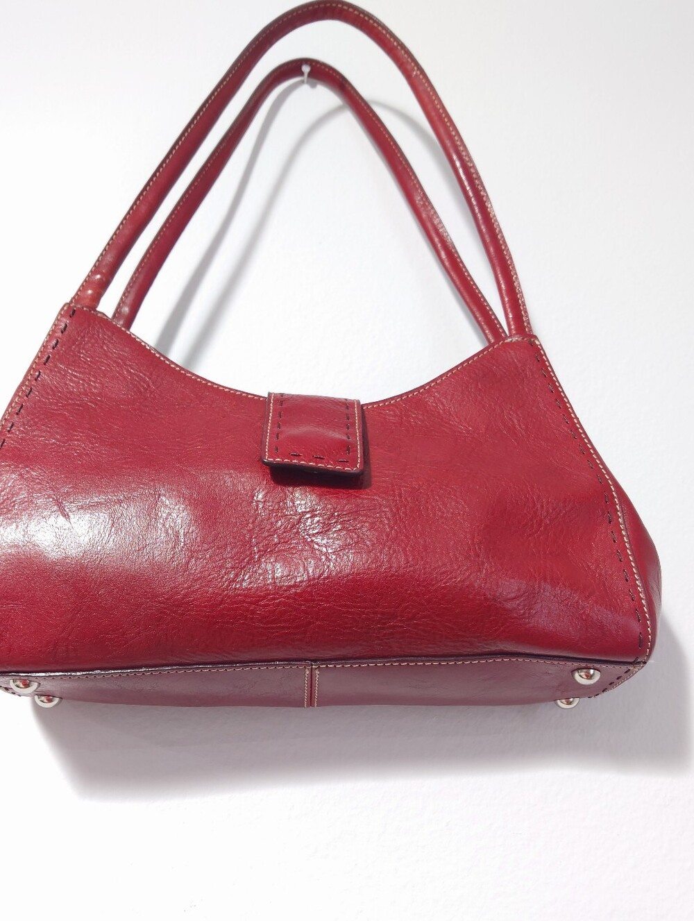 Fossil Red Genuine Leather Shoulder Bag - Picture 3 of 10